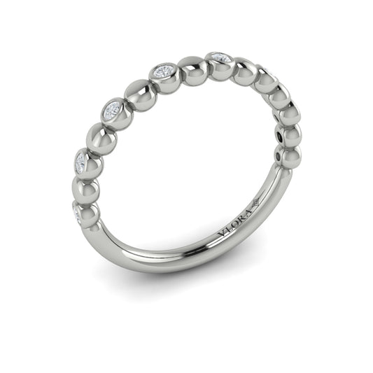 14K White Gold Diamond Stackable Wedding Band