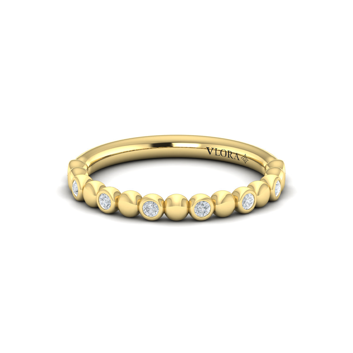 14kt Yellow Gold Diamond Stackable Wedding Band