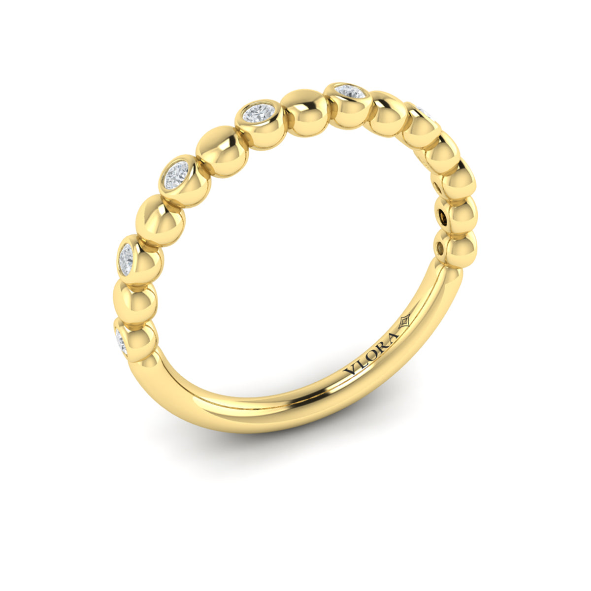 14kt Yellow Gold Diamond Stackable Wedding Band