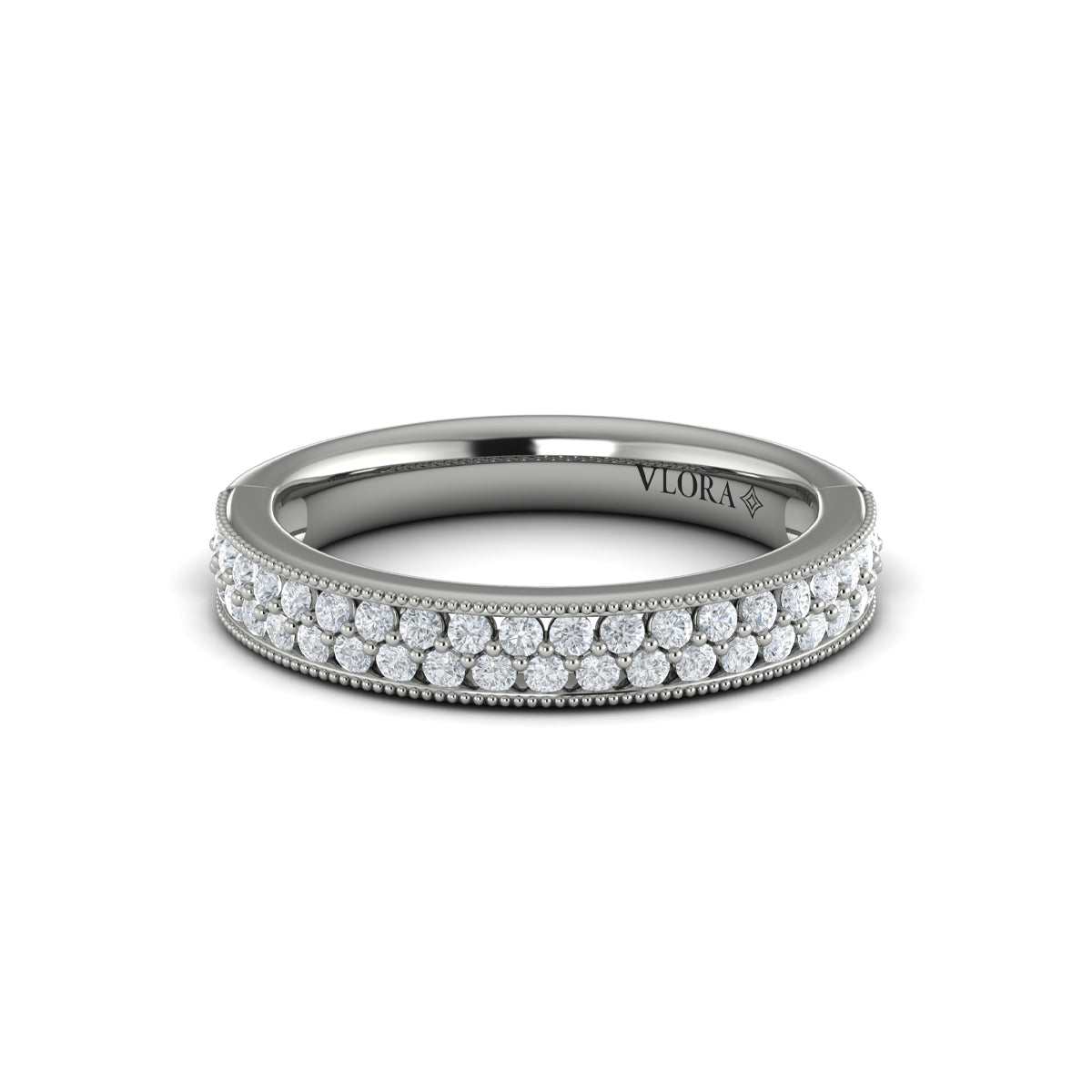 14K White Gold Diamond Stackable Wedding Band