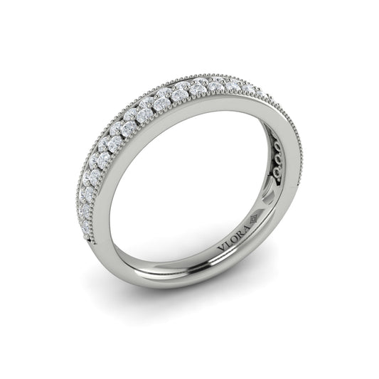 14K White Gold Diamond Stackable Wedding Band