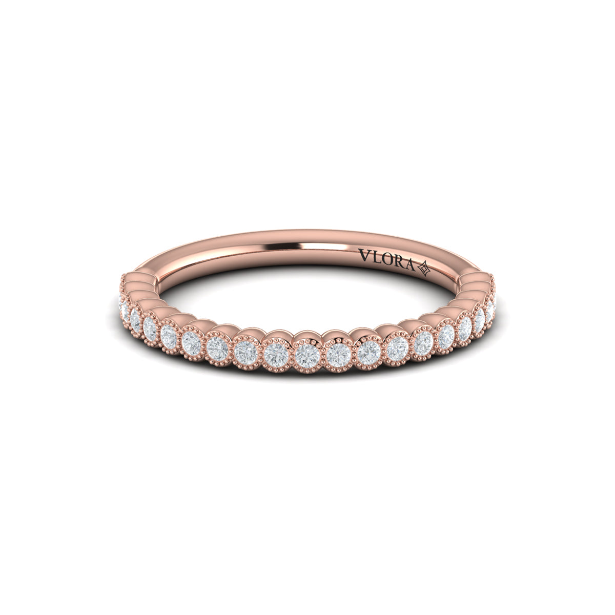 14kt Rose Gold Diamond Stackable Wedding Band