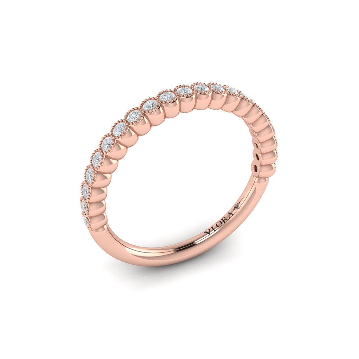14kt Rose Gold Diamond Stackable Wedding Band