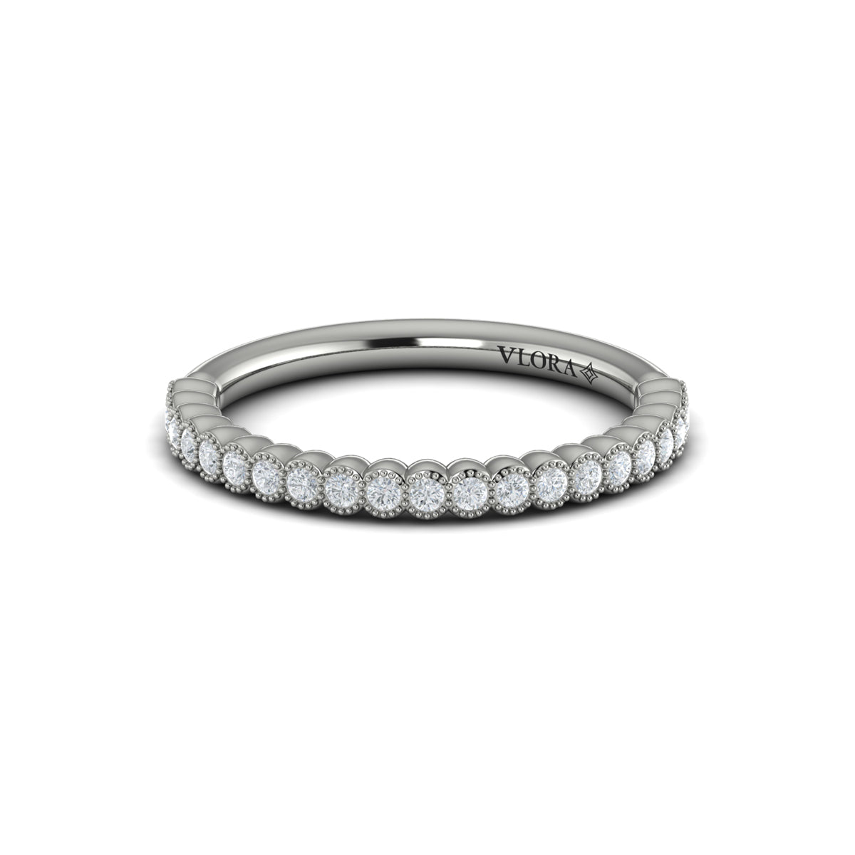 14K White Gold Diamond Stackable Wedding Band