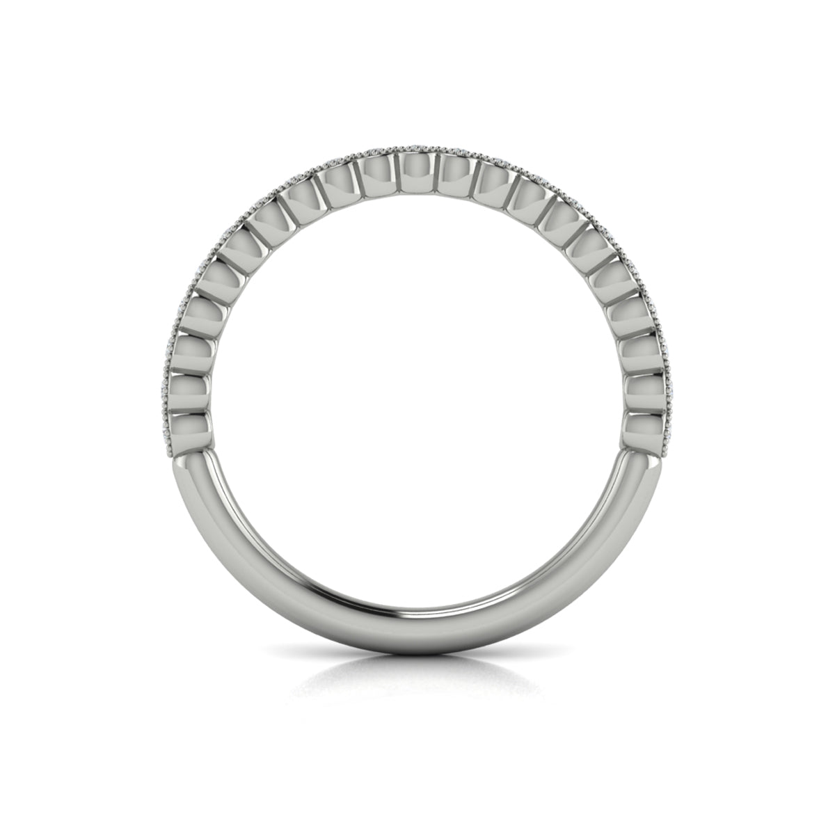 14K White Gold Diamond Stackable Wedding Band