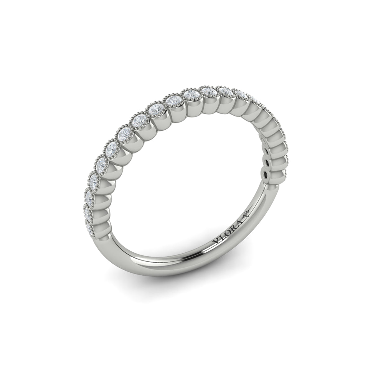 14K White Gold Diamond Stackable Wedding Band