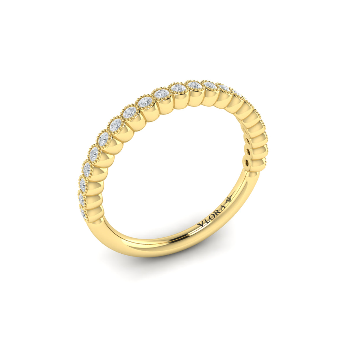 14kt Yellow Gold Diamond Stackable Wedding Band for Women