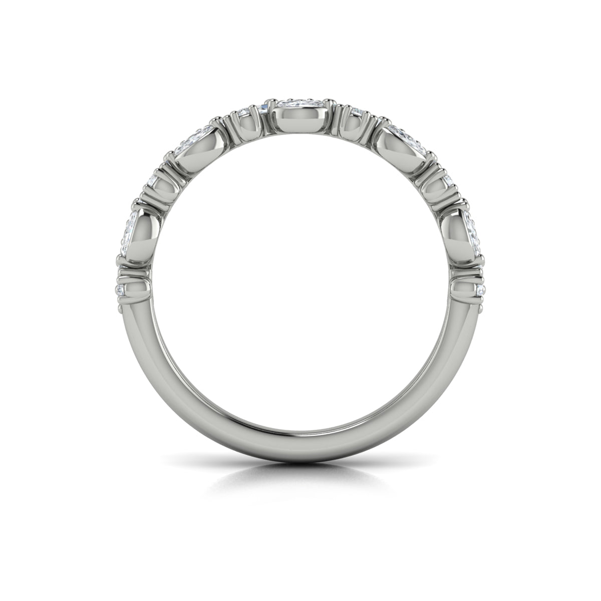 14K White Gold Diamond Stackable Wedding Band