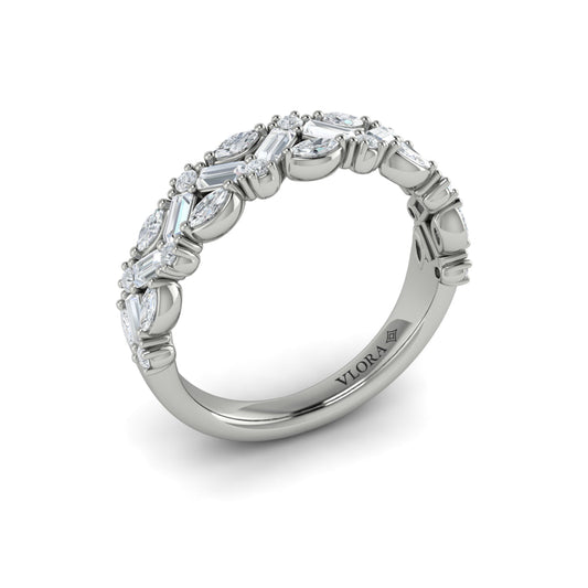 14K White Gold Diamond Stackable Wedding Band