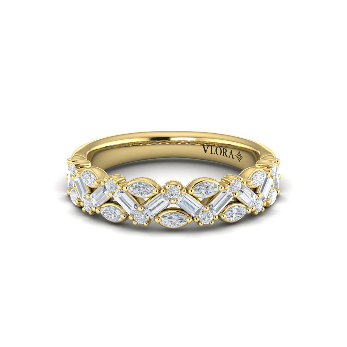 14kt Yellow Gold Diamond Stackable Wedding Band