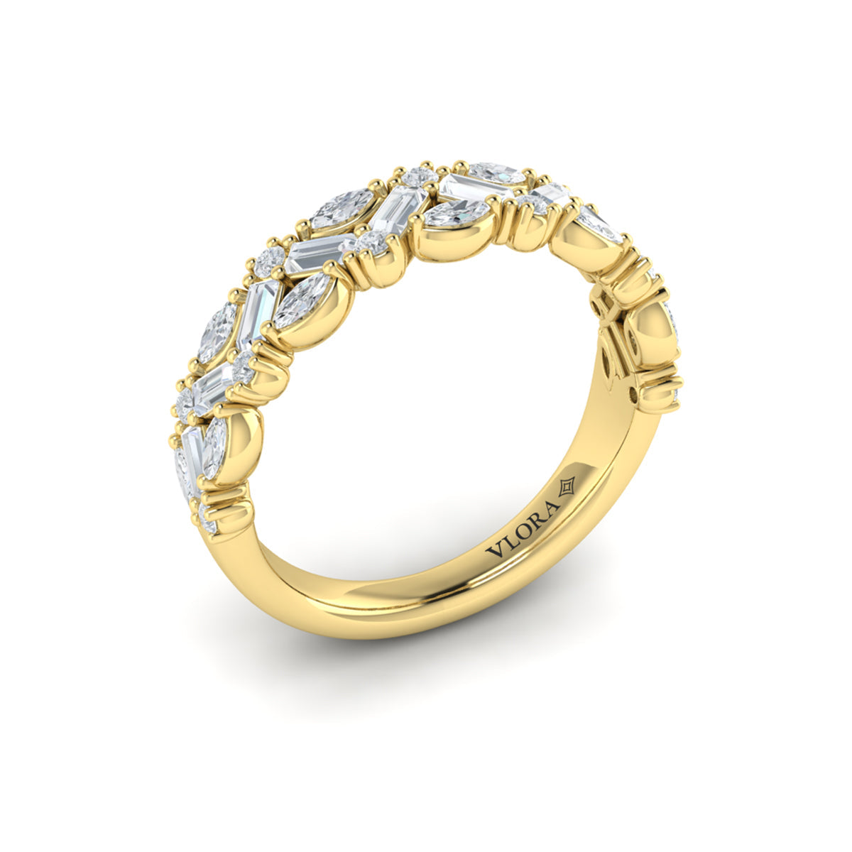14kt Yellow Gold Diamond Stackable Wedding Band
