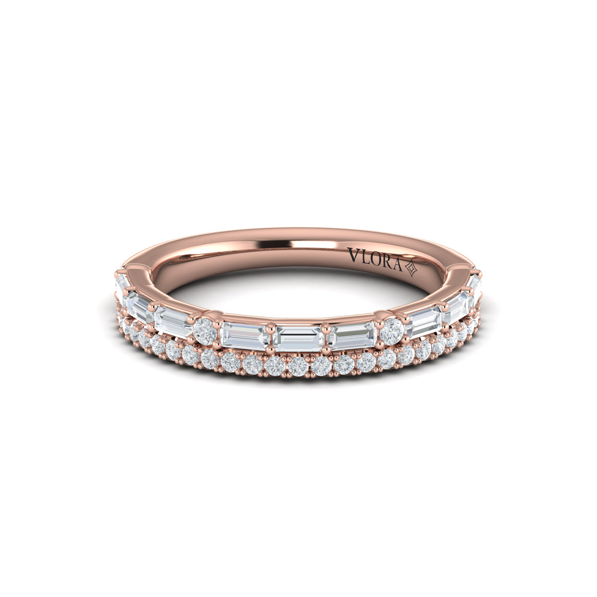 18kt Rose Gold Diamond Stackable Wedding Band