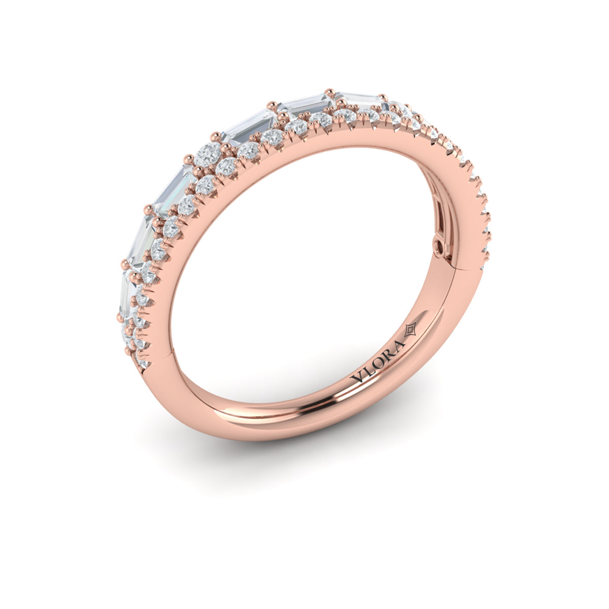 18kt Rose Gold Diamond Stackable Wedding Band