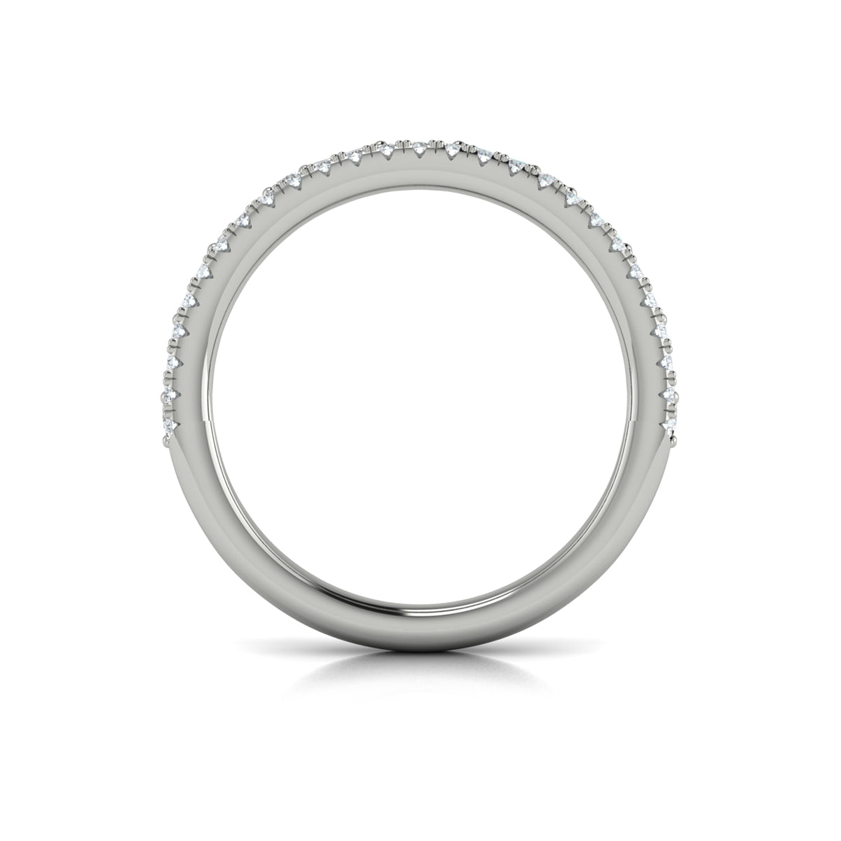 14K White Gold Diamond Stackable Wedding Band