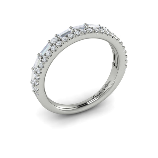 14K White Gold Diamond Stackable Wedding Band