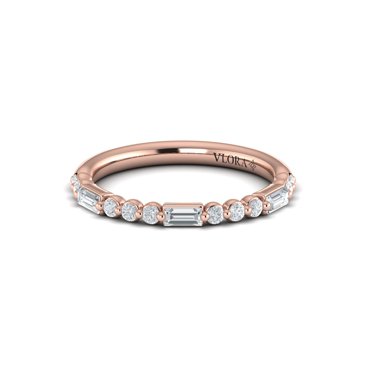 14kt Rose Gold Diamond Stackable Wedding Band