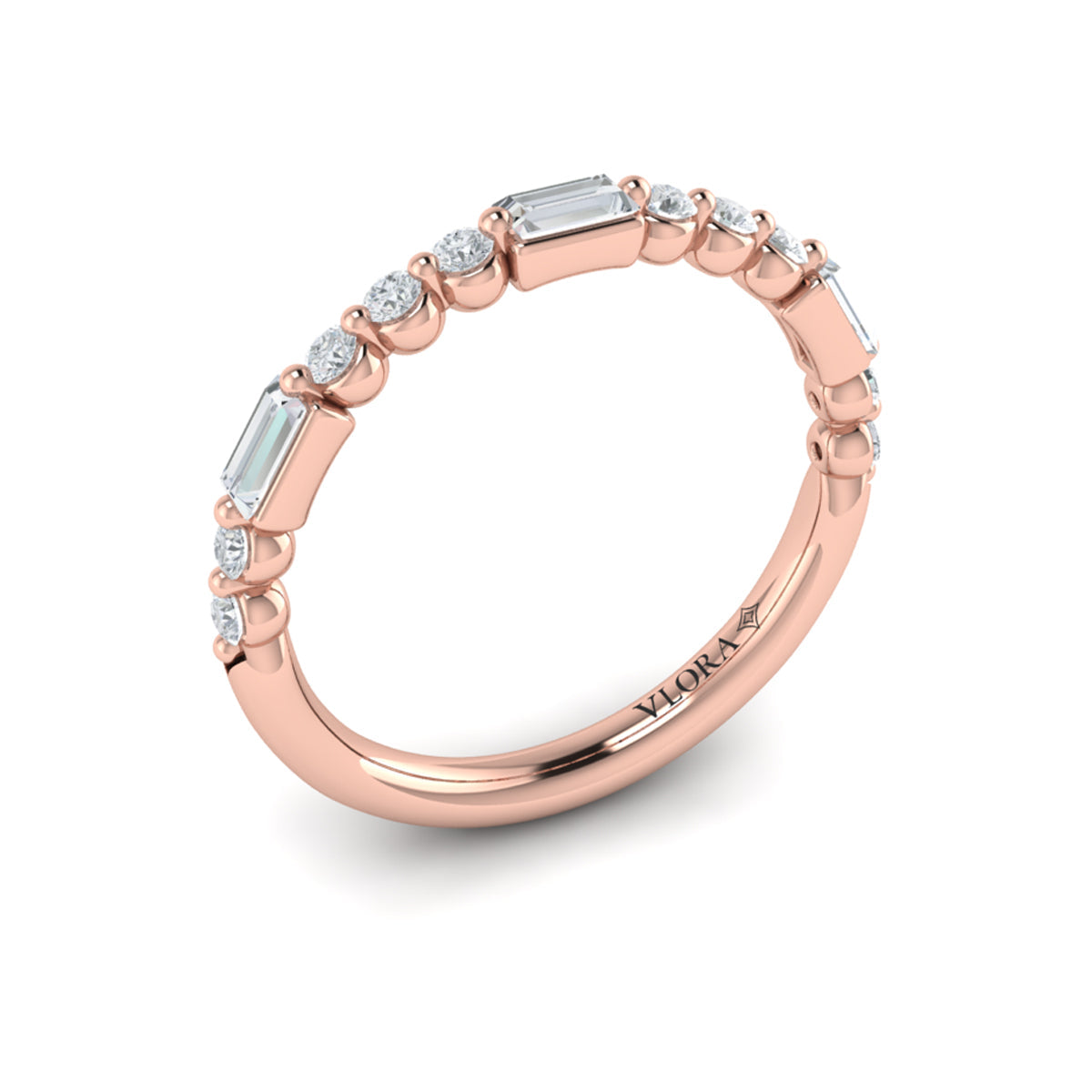 14kt Rose Gold Diamond Stackable Wedding Band