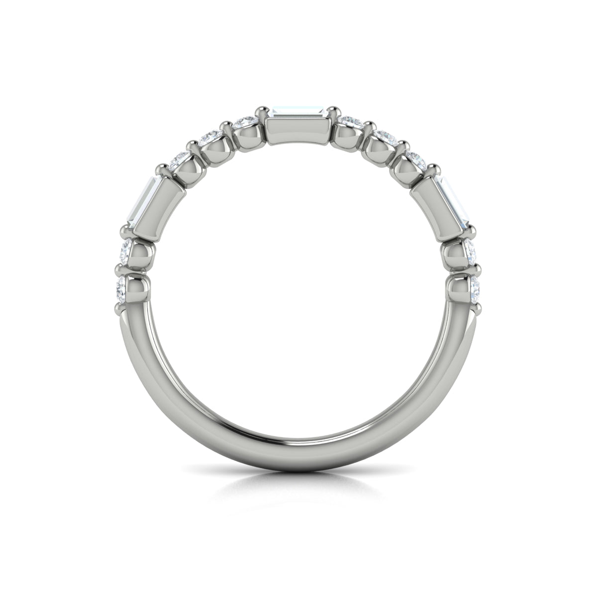 14K White Gold Diamond Stackable Wedding Band