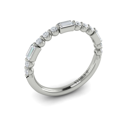 14K White Gold Diamond Stackable Wedding Band