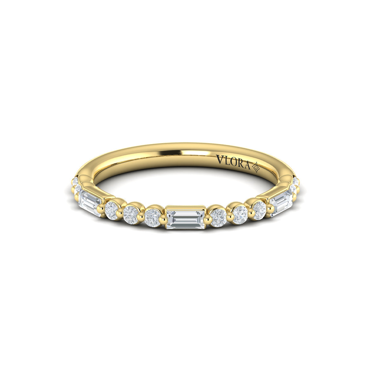 14kt Yellow Gold Diamond Stackable Wedding Band