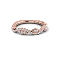 18kt Rose Gold Diamond Stackable Womens Wedding Band