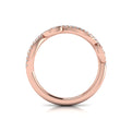 18kt Rose Gold Diamond Stackable Womens Wedding Band