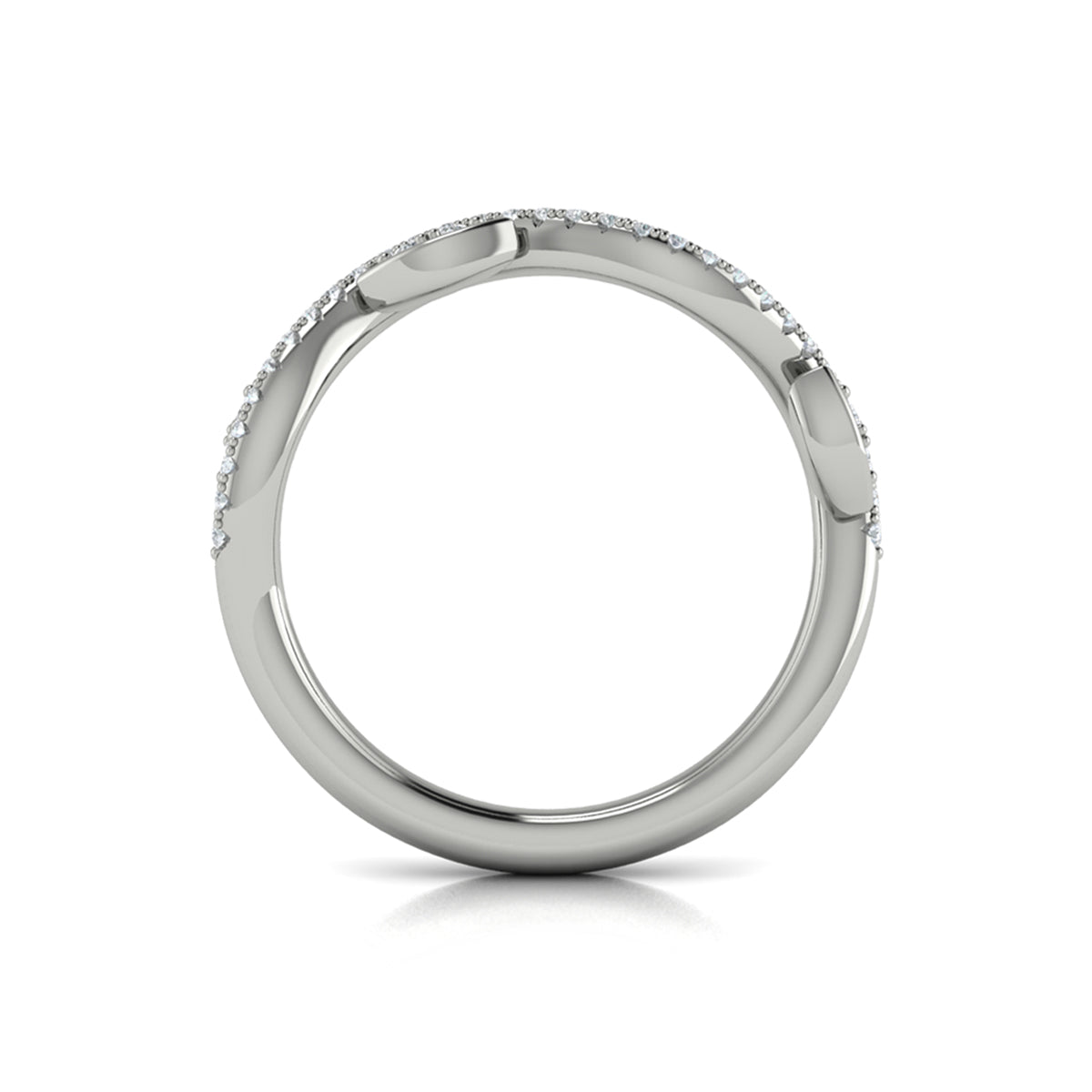 14K White Gold Diamond Stackable Wedding Band