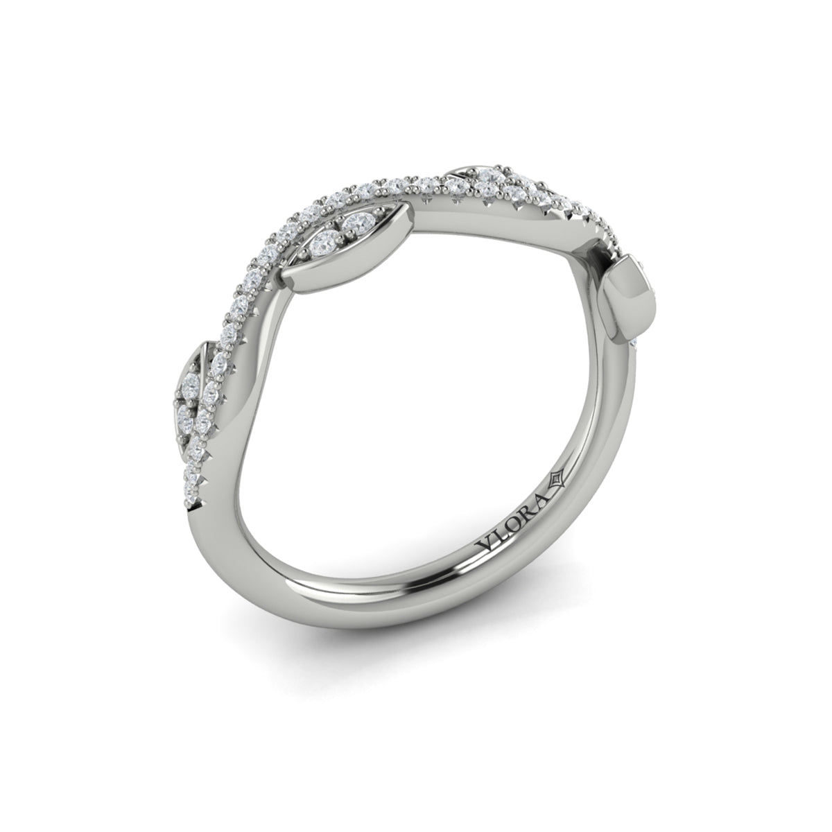 14K White Gold Diamond Stackable Wedding Band