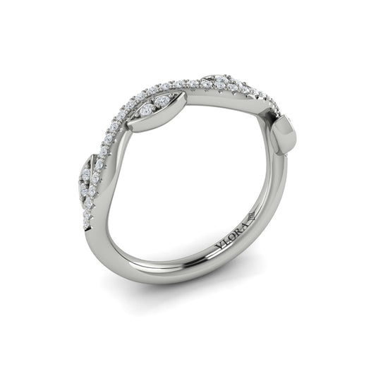 14K White Gold Diamond Stackable Wedding Band