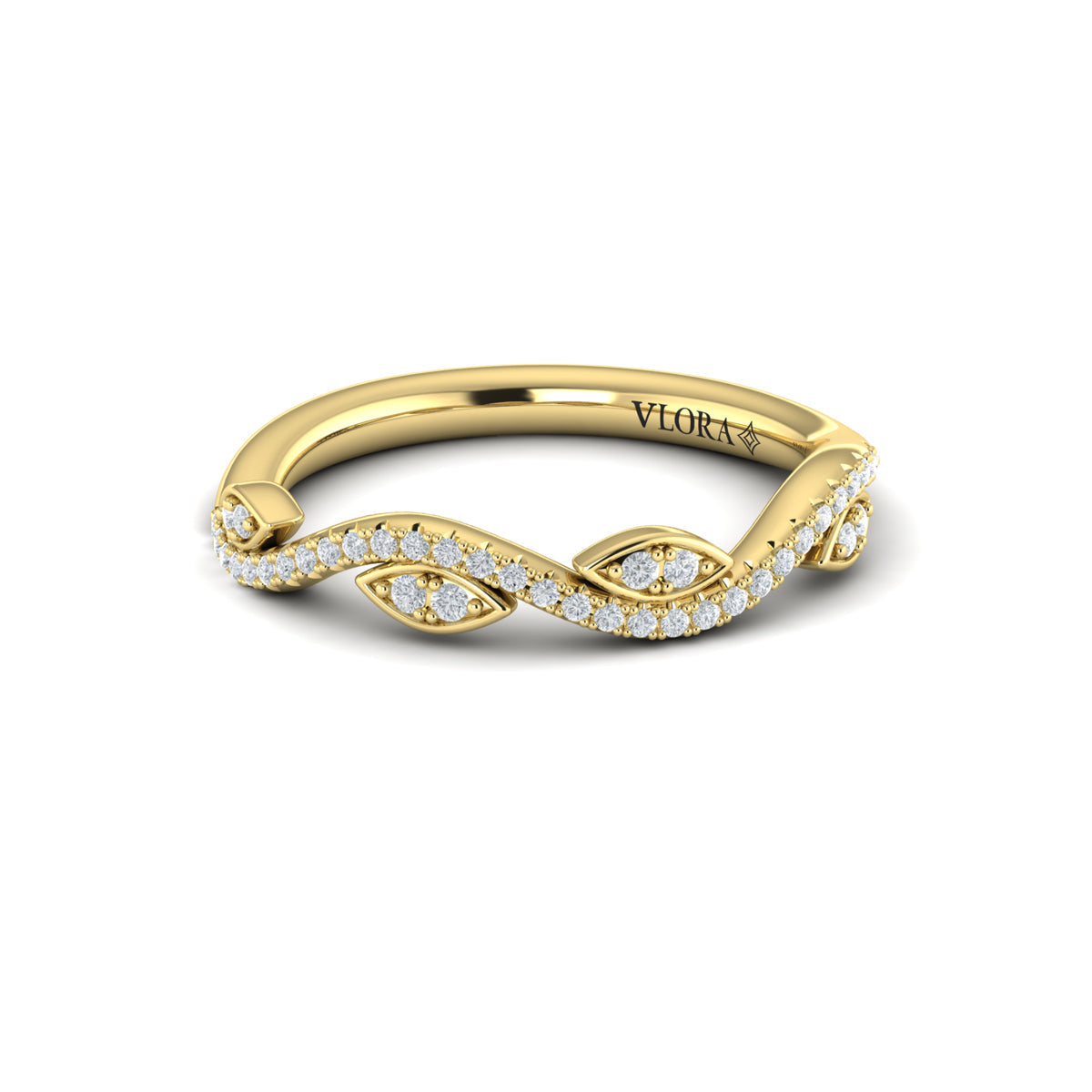 14kt Yellow Gold Diamond Stackable Wedding Band
