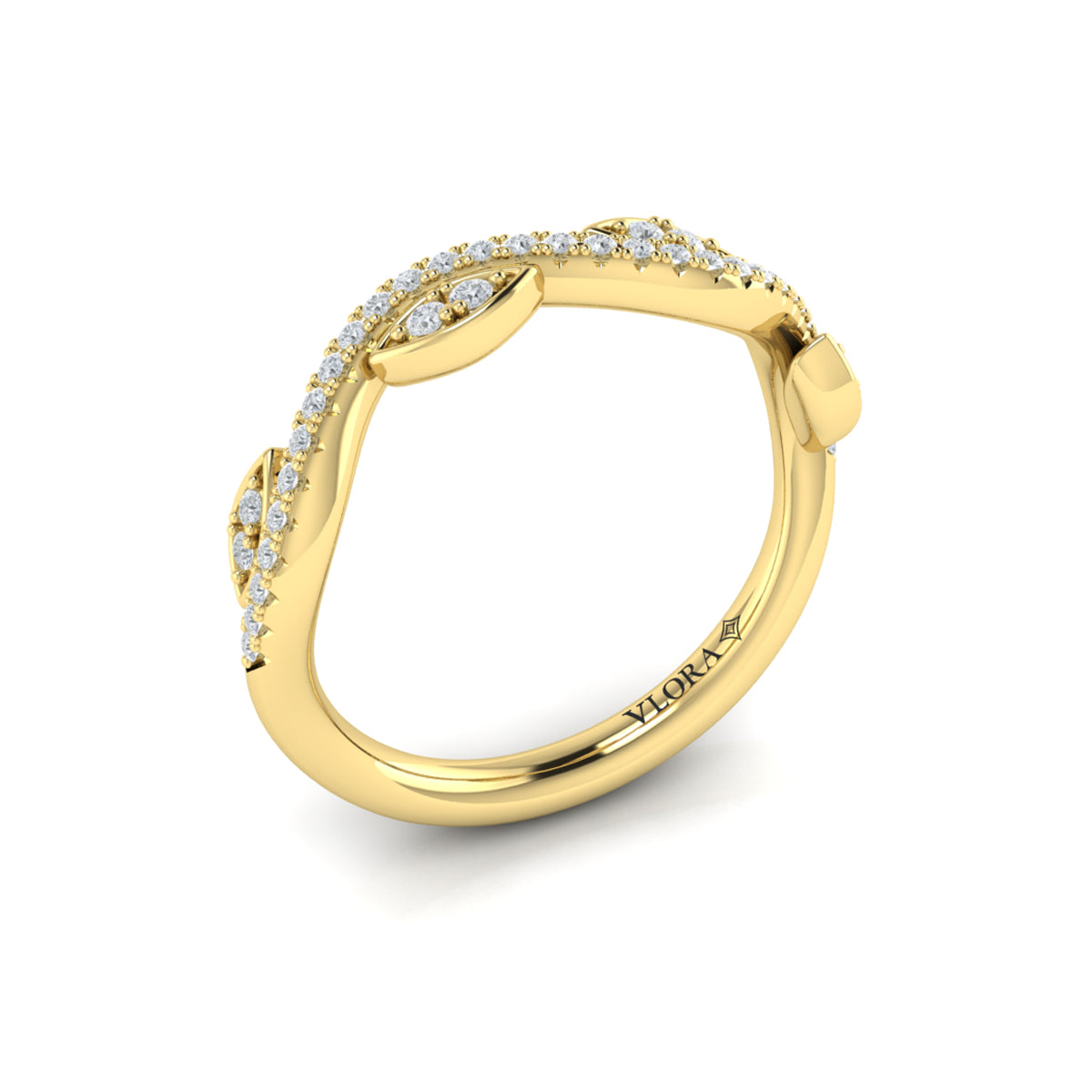 14kt Yellow Gold Diamond Stackable Wedding Band