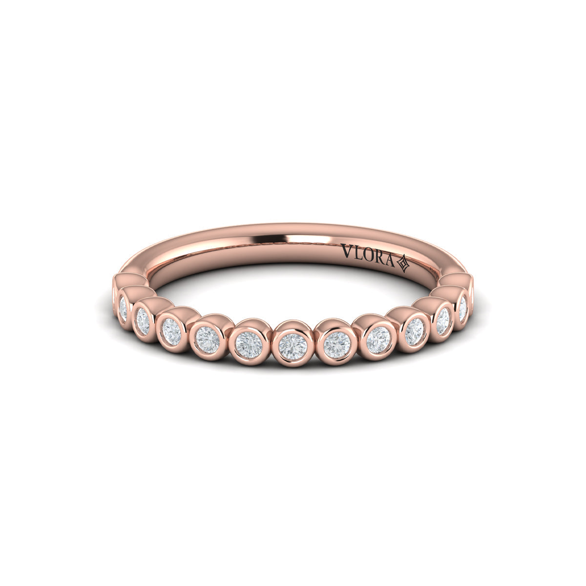 14kt Rose Gold Diamond Stackable Wedding Band