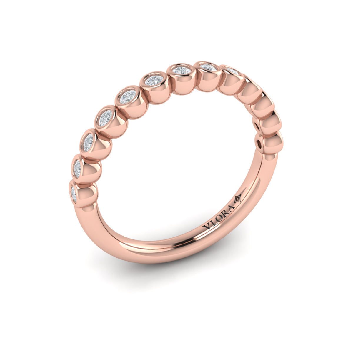 14kt Rose Gold Diamond Stackable Wedding Band