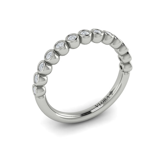 14K White Gold Diamond Stackable Wedding Band