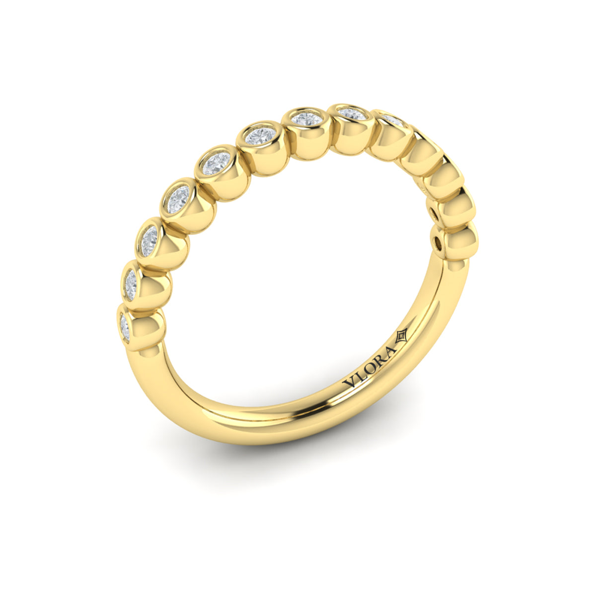 14kt Yellow Gold Diamond Stackable Wedding Band