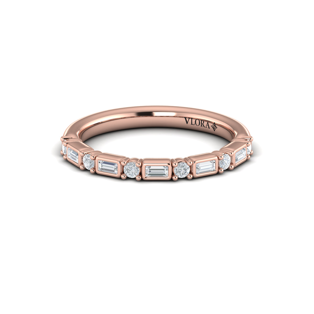 18kt Rose Gold Diamond Stackable Wedding Band