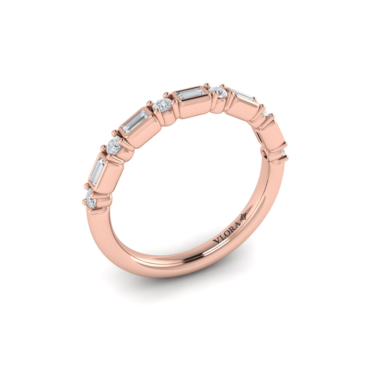 18kt Rose Gold Diamond Stackable Wedding Band