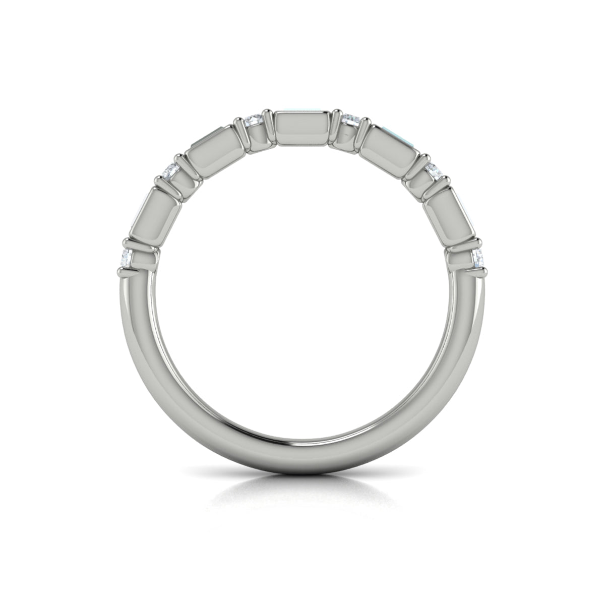 14K White Gold Diamond Stackable Wedding Band