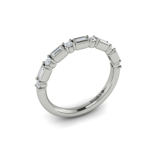 14K White Gold Diamond Stackable Wedding Band
