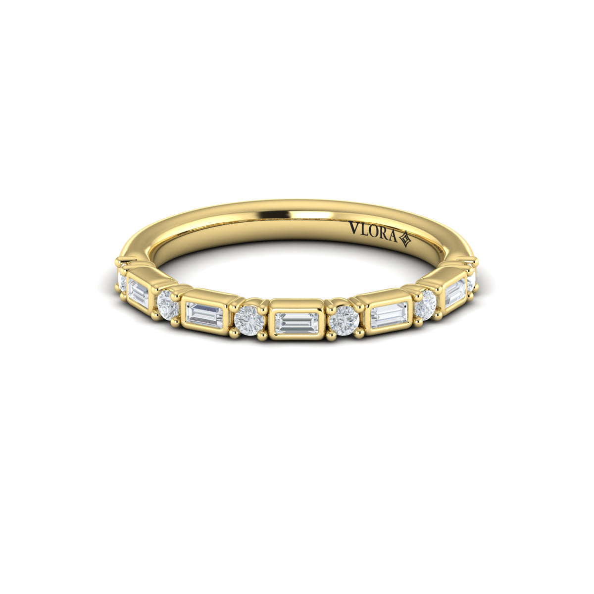 18kt Yellow Gold Diamond Stackable Womens Wedding Band