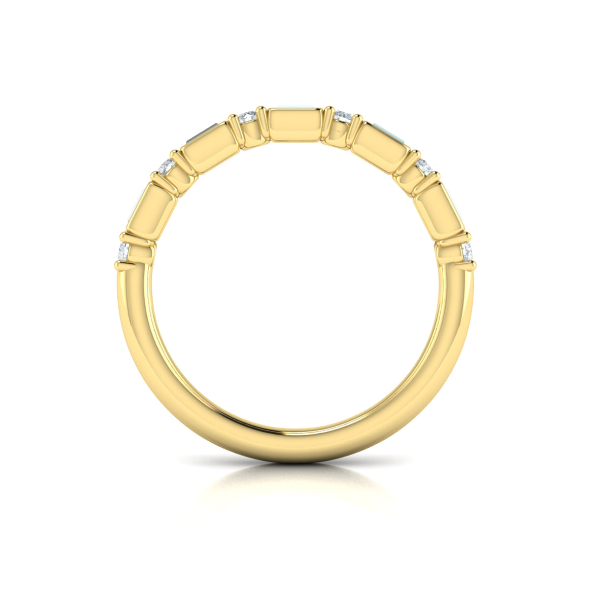 18kt Yellow Gold Diamond Stackable Womens Wedding Band