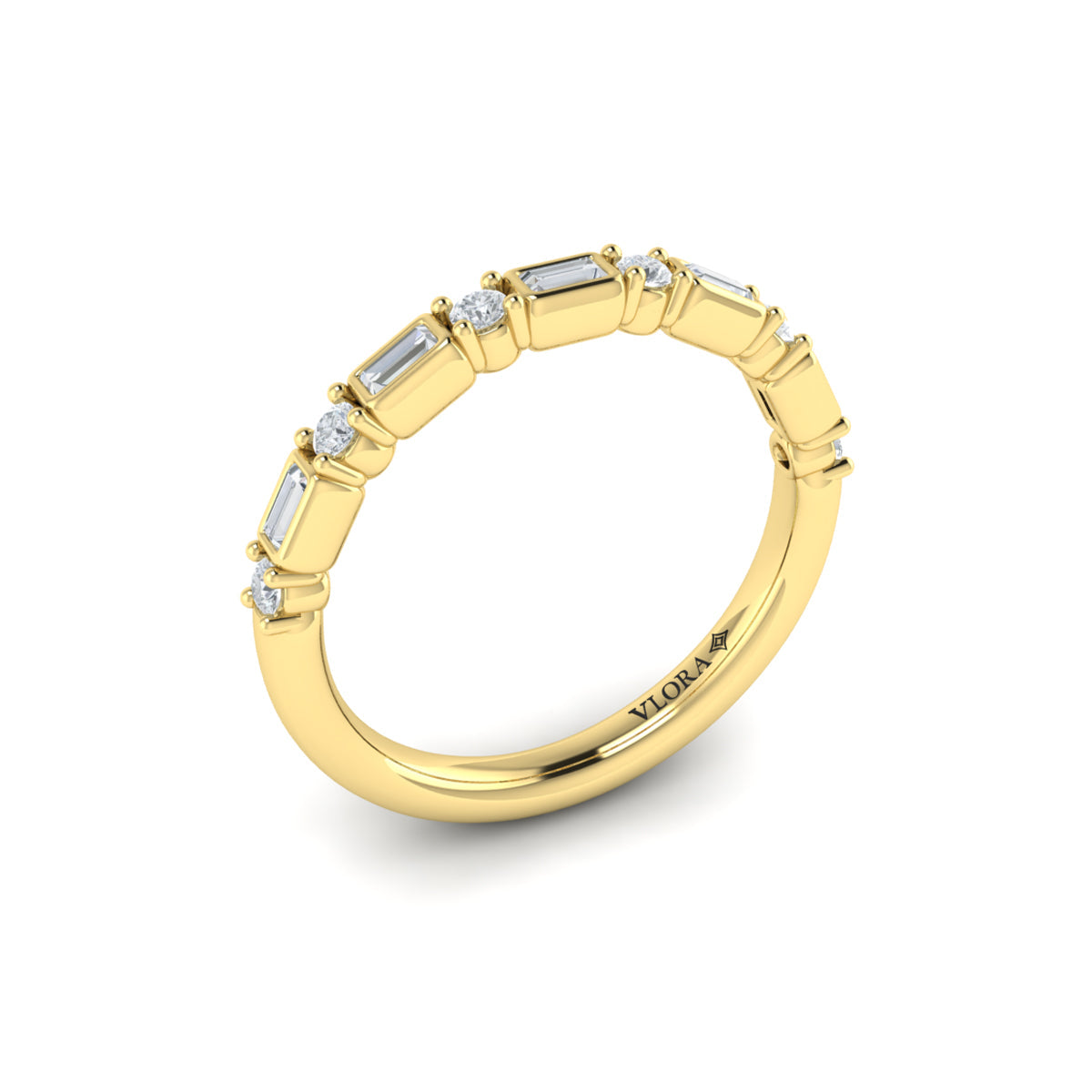 18kt Yellow Gold Diamond Stackable Womens Wedding Band