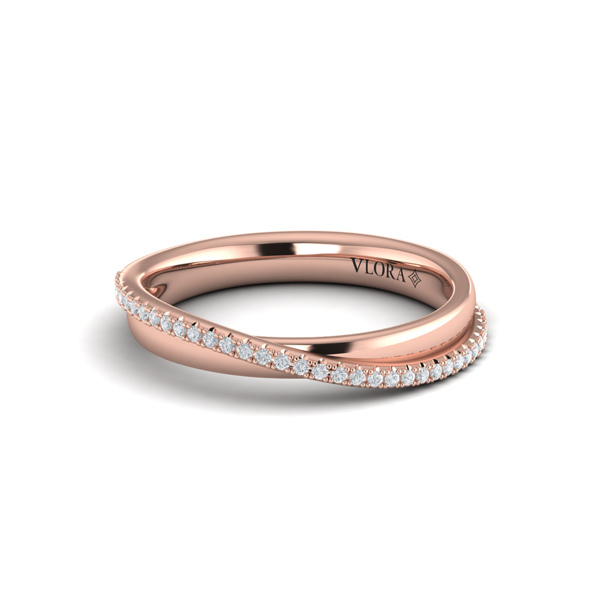 14kt Rose Gold Diamond Stackable Wedding Band