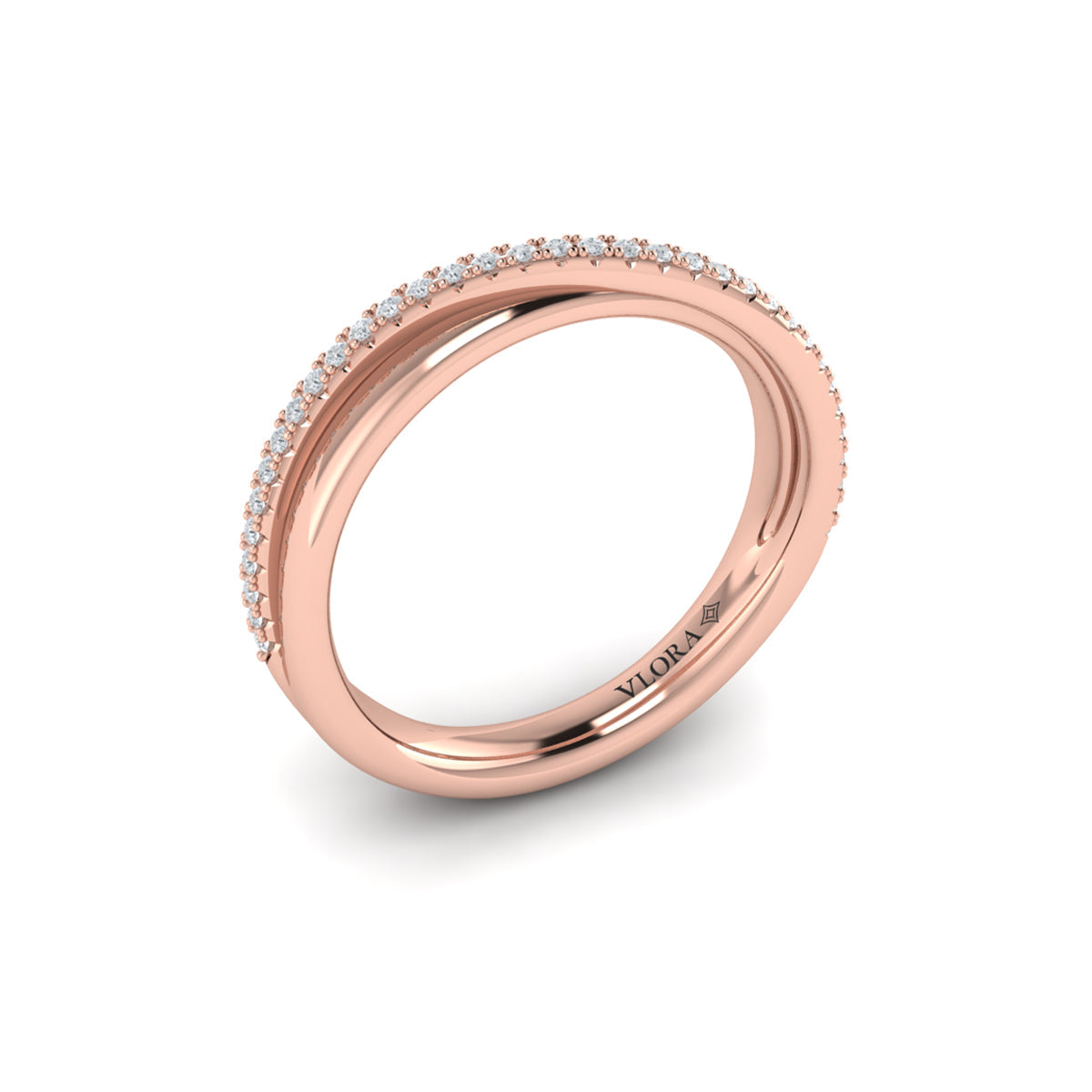 14kt Rose Gold Diamond Stackable Wedding Band