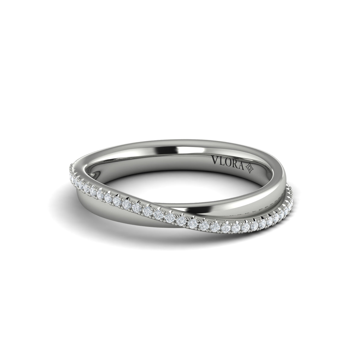 14K White Gold Diamond Stackable Wedding Band