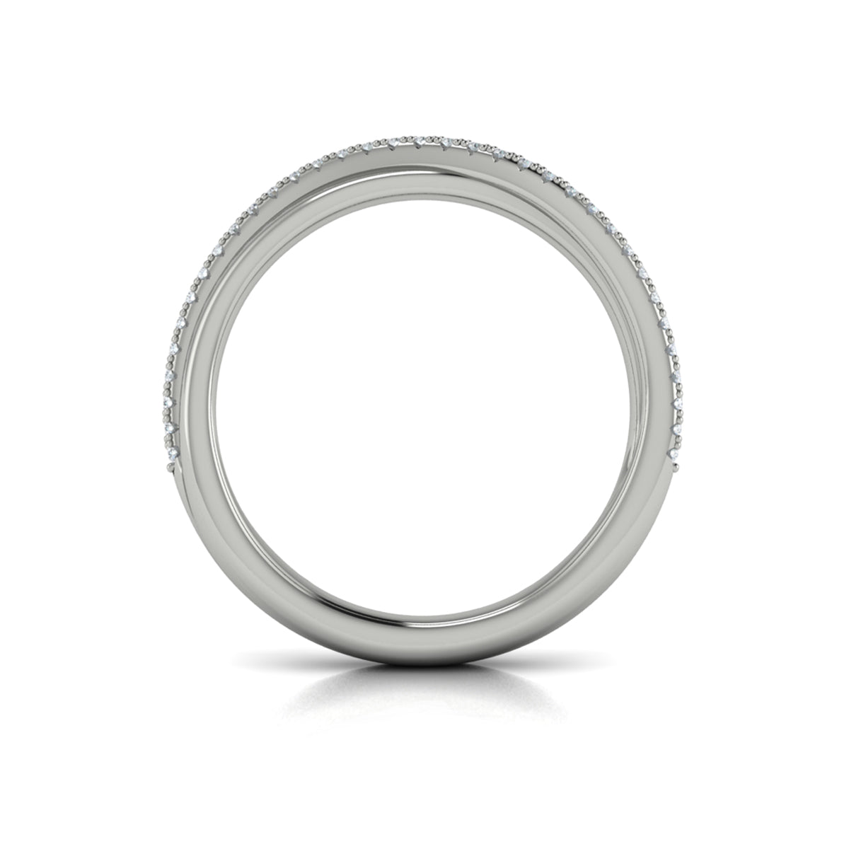 14K White Gold Diamond Stackable Wedding Band