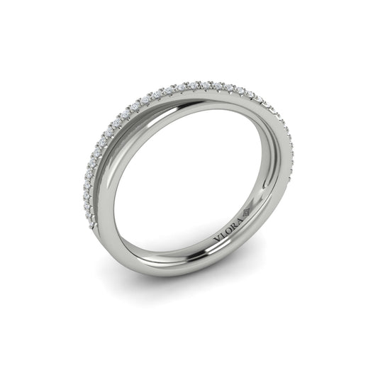 14K White Gold Diamond Stackable Wedding Band