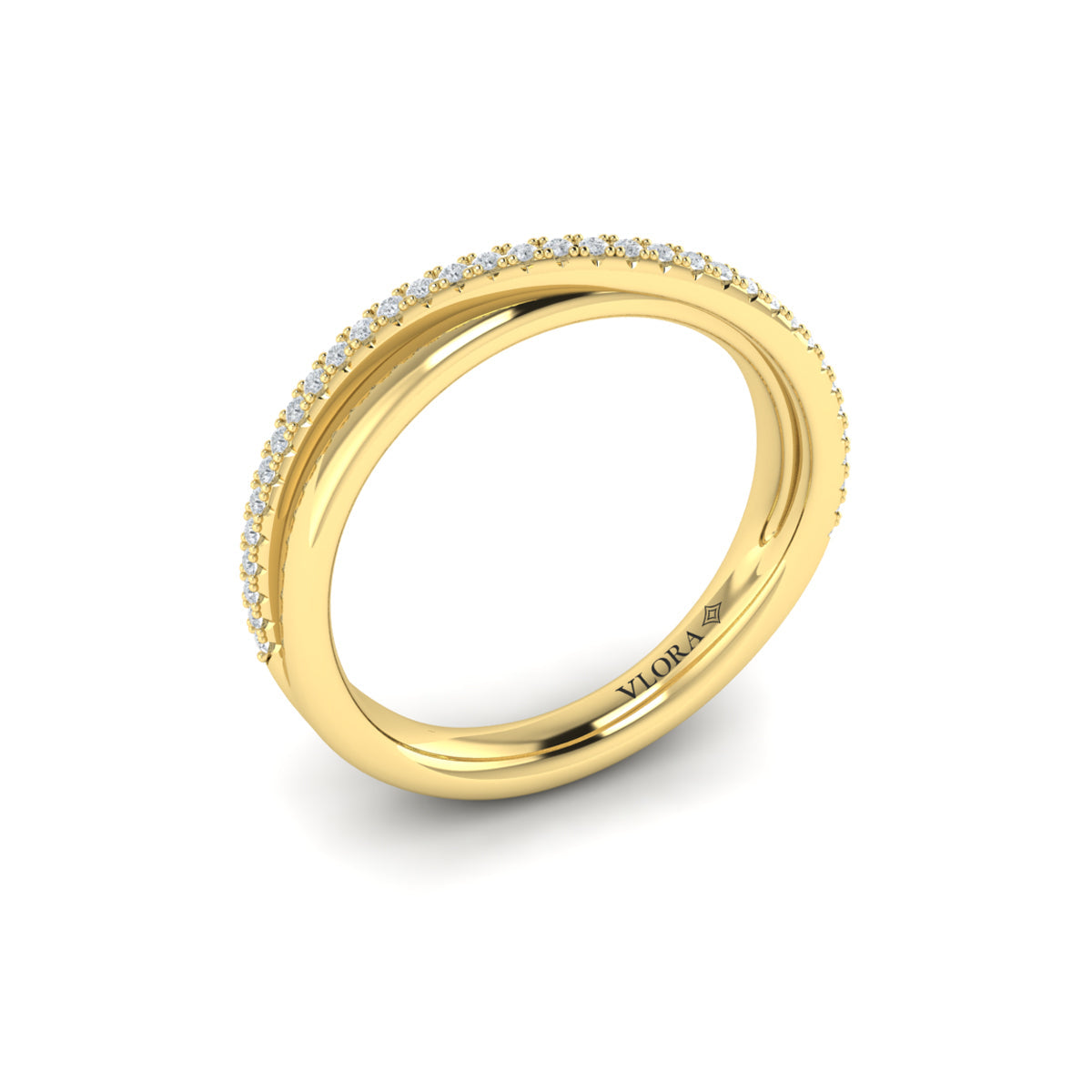 14kt Yellow Gold Diamond Stackable Wedding Band