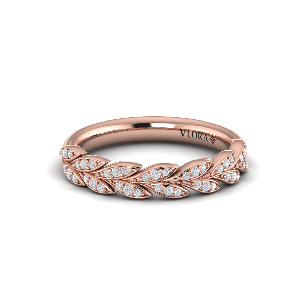 14kt Rose Gold Diamond Stackable Wedding Band