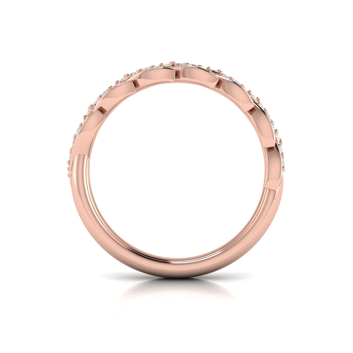 14kt Rose Gold Diamond Stackable Wedding Band
